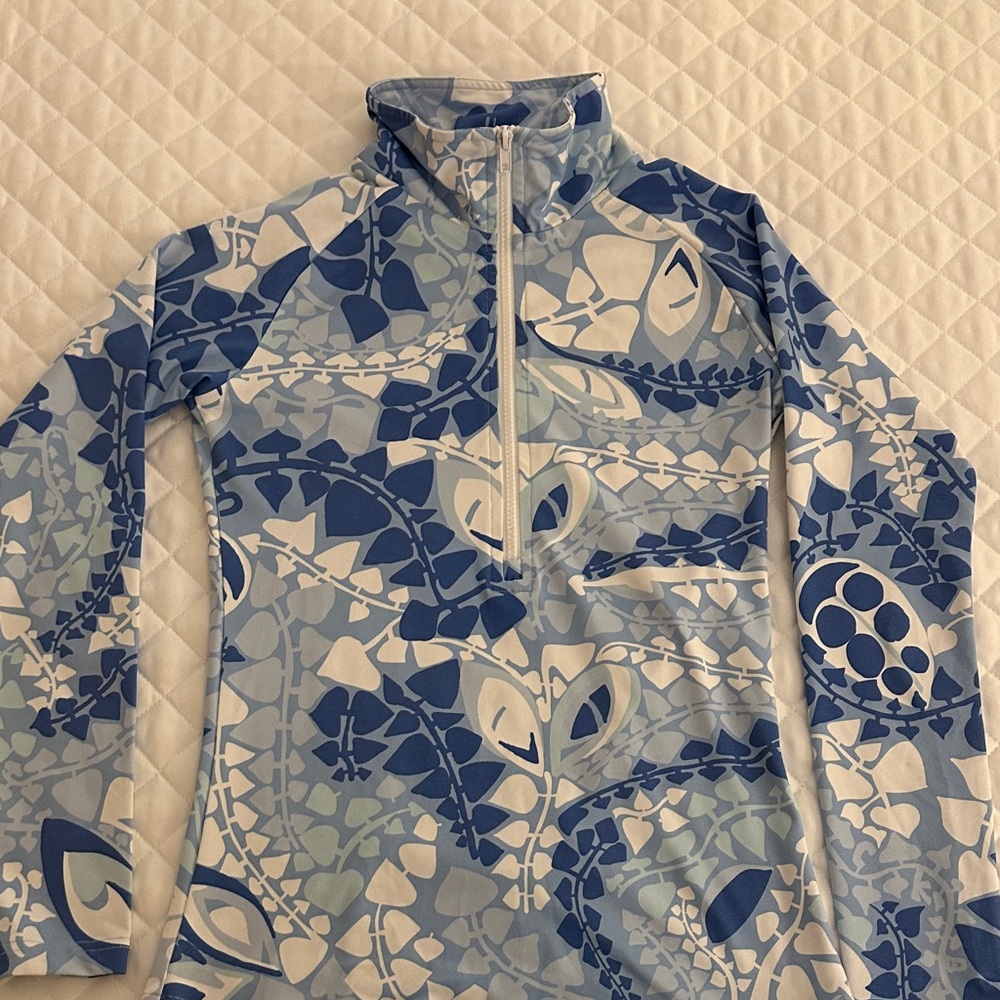 CK Bradley Blue Patterned Quarter-Zip Pullover